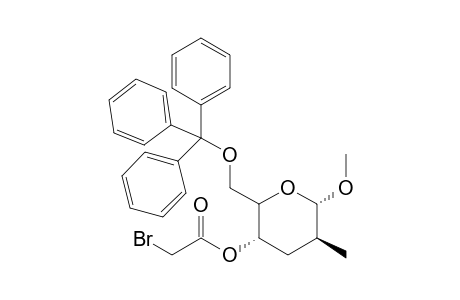 Methyl 4-o-bromoacetyl-2,3-dideoxy-2-C-methyl-6-o-triphenylmethyl-.alpha.-D-arabino-hexopyranoside