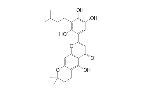 2H,6H-Benzo[1,2-b:5,4-b']dipyran-6-one, 3,4-dihydro-5-hydroxy-2,2-dimethyl-8-[2,4,5-trihydroxy-3-(3-methylbut yl)phenyl]-