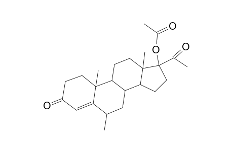 Pregn-4-ene-3,20-dione, 17-(acetyloxy)-6-methyl-, (6.alpha.)-