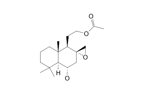 (+)-(1R,2R,4S,4aS,8aS)-2-(4-Hydroxy-3,4,4a,5,6,7,8,8a-octahydro-5,5,8a-trimethyl-spiro[naphthalene-2(1H),2'-oxiran]ylethyl acetate