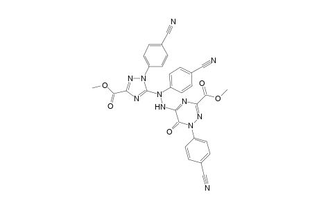 Methyl 1-(4-cyanophenyl)-5-(2-(4-cyanophenyl)-2-(1-(4-cyanophenyl)-3-(methoxycarbonyl)-1H-1,2,4-triazol-5-yl)hydrazinyl)-6-oxo-1,6-dihydro-1,2,4-triazine-3-carboxylate