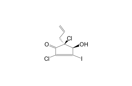 2,5-DICHLORO-3-IODO-4BETA-HYDROXY-5ALPHA-ALLYLCYCLOPENT-2-EN-1-ONE