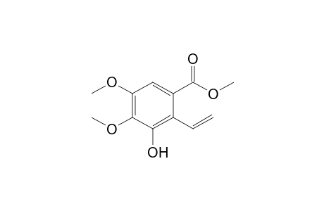 2-ethenyl-3-hydroxy-4,5-dimethoxybenzoic acid methyl ester