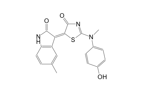 2H-indol-2-one, 1,3-dihydro-3-(2-[(4-hydroxyphenyl)methylamino]-4-oxo-5(4H)-thiazolylidene)-5-methyl-, (3E)-