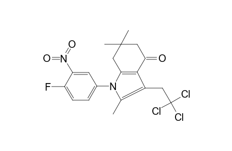 4H-indol-4-one, 1-(4-fluoro-3-nitrophenyl)-1,5,6,7-tetrahydro-2,6,6-trimethyl-3-(2,2,2-trichloroethyl)-