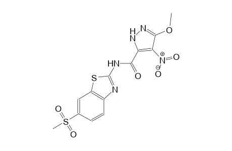 3-methoxy-N-[6-(methylsulfonyl)-1,3-benzothiazol-2-yl]-4-nitro-1H-pyrazole-5-carboxamide