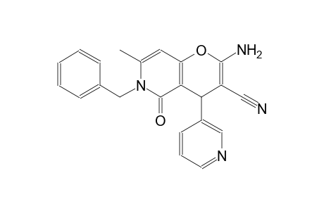 2-amino-6-benzyl-7-methyl-5-oxo-4-(3-pyridinyl)-5,6-dihydro-4H-pyrano[3,2-c]pyridine-3-carbonitrile