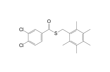 (3,4-dichloro)thiobenzoic acid, S-(2,3,4,5,6-pentamethylbenzyl)ester