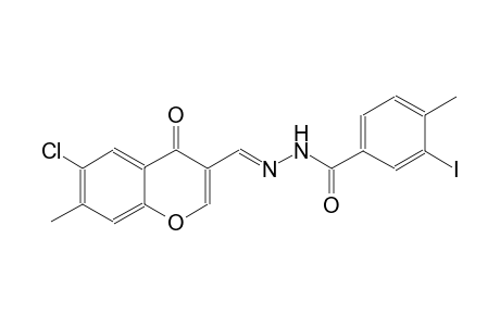 N'-[(E)-(6-chloro-7-methyl-4-oxo-4H-chromen-3-yl)methylidene]-3-iodo-4-methylbenzohydrazide