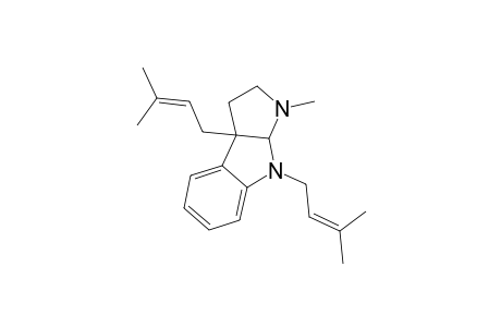 DEBROMOFLUSTRAMINE-B;1-METHYL-3A,8-BIS-(3-METHYL-2-BUTEN-1-YL)-1,2,3,3A,8,8A-HEXAHYDROPYRROLO-[2,3-B]-INDOLE