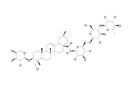 LEONTICIN-D;3-O-ALPHA-L-ARABINOPYRANOSYL-CAULOPHYLLOGENIN-28-O-ALPHA-L-RHAMNOPYRANOSYL-(1->4)-BETA-D-GLUCOPYRANOSYL-(1->6)-BETA-D-GLUCOPYRANOSIDE