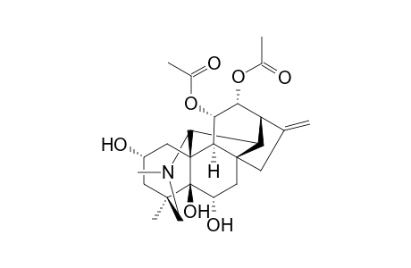 14,20-Cycloveatchane-2,5,6,11,12-pentol, 4,21-dimethyl-16-methylene-, 11,12-diacetate, (2.alpha.,6.alpha.,11.alpha.,12.alpha.)-