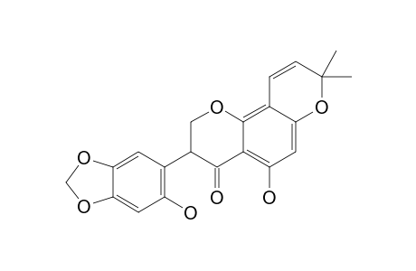 DISCOLORANONE_A;5,2'-DIHYDROXY-3',4'-METHYLENEDIOXY-3'',3''-DIMETHYLPYRANO-[7.8]-ISOFLAVANONE