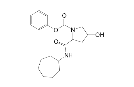 Phenyl 2-[(cycloheptylamino)carbonyl]-4-hydroxy-1-pyrrolidinecarboxylate