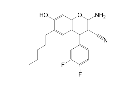 2-amino-4-(3,4-difluorophenyl)-6-hexyl-7-hydroxy-4H-chromene-3-carbonitrile