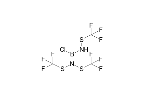 N-TRIFLUOROMETHYLSULPHENYLAMINO-N',N'-BIS(TRIFLUOROMETHYLSULPHENYL)AMINOCHLOROBORANE