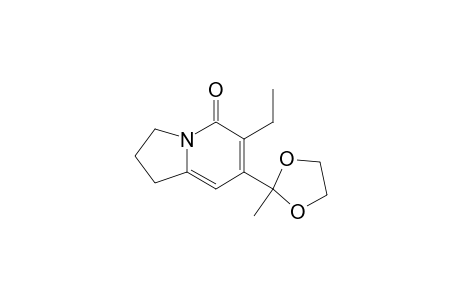 2-(6-Ethyl-5-oxo-1,2,3,5-tetrahydroindolizin-7-yl)-2-methyl-1,3-dioxolane