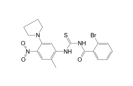 2-Bromanyl-N-[(2-methyl-4-nitro-5-pyrrolidin-1-yl-phenyl)carbamothioyl]benzamide