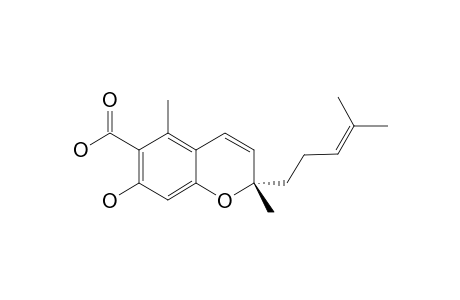 ANTHOPOGOCHROMENIC-ACID;2-(4-METHYL-3-PENTENYL)-7-HYDROXY-2,5-DIMETHYL-2H-CHROMENE-6-CARBOXYLIC-ACID