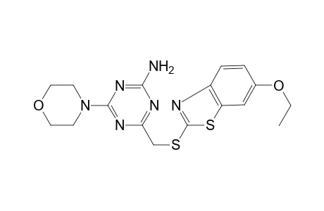 4-[(6-ethoxy-1,3-benzothiazol-2-yl)sulfanylmethyl]-6-morpholin-4-yl-1,3,5-triazin-2-amine