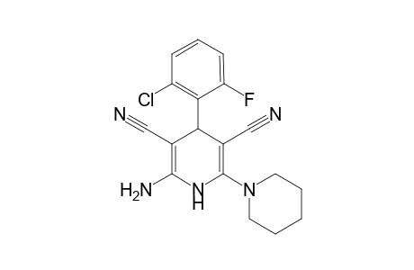 2-Amino-4-(2-chloro-6-fluorophenyl)-6-(piperidin-1-yl)-1,4-dihydropyridine-3,5-dicarbonitrile