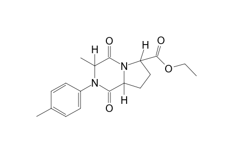 1,4-dioxo-3-methyloctahydro-2-p-tolylpyrrolo[1,2-a]pyrazine-6-carboxylic acid, ethyl ester(alpha-isomer)