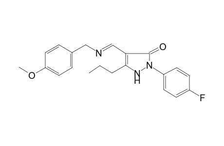3H-pyrazol-3-one, 2-(4-fluorophenyl)-1,2-dihydro-4-[(E)-[[(E)-(4-methoxyphenyl)methyl]imino]methyl]-5-propyl-