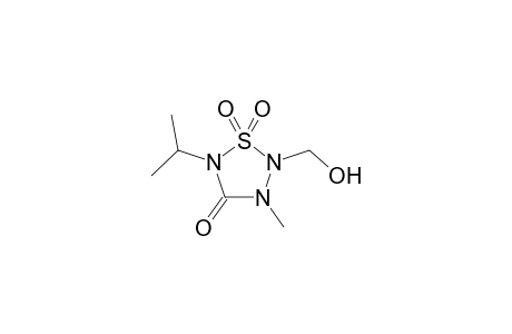 1,2,3,5-Thiatriazolidin-4-one, 2-(hydroxymethyl)-3-methyl-5-(1-methylethyl)-, 1,1-dioxide