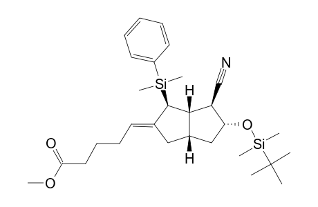 (E)-(1SR,2SR,5SR,7RS,8SR)-2-DIMETHYLPHENYLSILYL-3-(4ï-METHOXYCARBONYLBUTYLIDENE)-7-TERT.-BUTYLDIMETHYLSILYLOXY-8-CYANOBICYCLO-[3.3.0]-OCTAN2