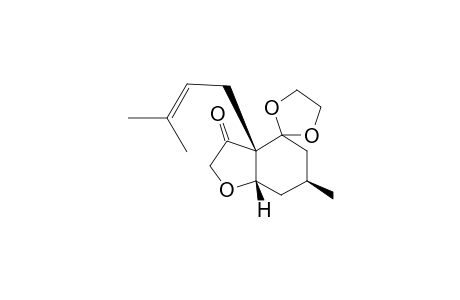 (+-)-6-Methyl-3a-(3-methylbut-2-enyl)tetrahydrospiro[benzofuran-4(5H),2'-[1,3-dioxolane-3(2H)-one