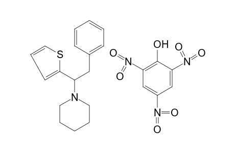 2-(alpha-piperidinophenethyl)thiophene, picrate