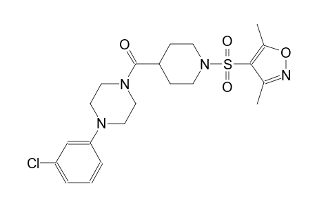 1-(3-chlorophenyl)-4-({1-[(3,5-dimethyl-4-isoxazolyl)sulfonyl]-4-piperidinyl}carbonyl)piperazine