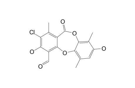 11H-Dibenzo[b,e][1,4]dioxepin-4-carboxaldehyde, 2-chloro-3,8-dihydroxy-1,6,9-trimethyl-11-oxo-