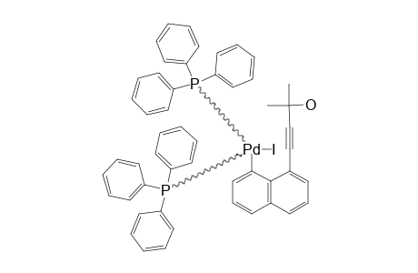 TRANS-IODO-[8-(3-HYDROXY-3-METHYL-1-BUTYNYL)-1-NAPHTHYL]-BIS-(TRIPHENYLPHOSPHINE)-PALLADIUM-(II)