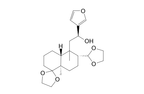 (1S)-2-((7S,8R,11S,12S)-8-(1,3-Dioxolan-2-yl)-7,11-dimethylspiro(1,3-dioxolane-2,7'-bicyclo[4.4.0]decane)-7-yl)-1-(3-furyl)ethanol