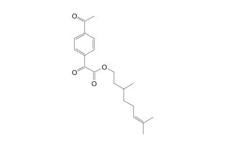 2-(4-acetylphenyl)-2-keto-acetic acid 3,7-dimethyloct-6-enyl ester