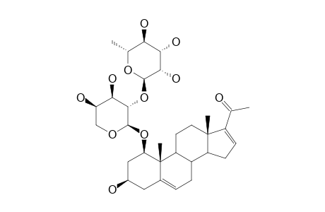 1-BETA,3-BETA-DIHYDROXYPREGNA-5,16-DIEN-20-ONE-1-0-[O-ALPHA-L-RHAMNOPYRANOSYL-(1->2)-ALPHA-L-ARABINOPYRANOSIDE]