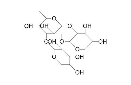 Methyl.beta.-D-xylopyranosyl-(1->3).alpha.-L-rhamnopyranosyl-(1->2)-L-arabinopyranoside