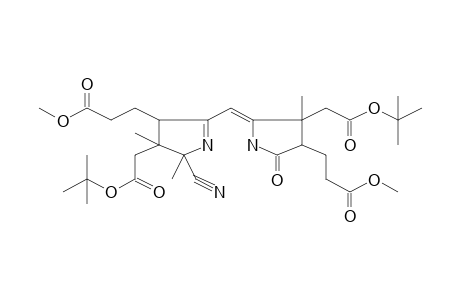 3-(4-t-Butoxycarbonylmethyl-5-[4-t-butoxycarbonylmethyl-5-cyano-3-(2-methoxycarbonyl-ethyl)-4,5-dimethyl-4,5-dihydro-3H-pyrrol-2-ylmethylene]pyrrolidin-2-on-3-yl)propanoic acid, methyl ester