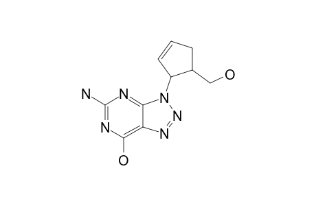 (+/-)-CIS-2-AMINO-8-AZA-6-HYDROXY-9-[2-(HYDROXYMETHYL)-4-CYCLOPENTENYL]-PURINE