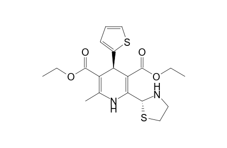 (+/-)-(4R,2'R)-DIETHYL-6-METHYL-2-(2'-THIAZOLIDINYL)-4-(THIEN-2''-YL)-1,4-DIHYDROPYRIDINE-3,5-DICARBOXYLATE