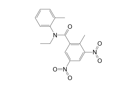 Benzamide, N-ethyl-2-methyl-3,5-dinitro-N-O-tolyl-