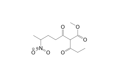 Heptanoic acid, 6-nitro-3-oxo-2-(1-oxopropyl)-, methyl ester