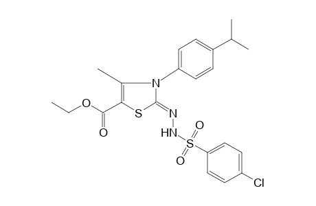 3-(p-cumenyl)-2-[[(p-chlorophenyl)sulfonyl]hydrazono}-4-methyl-4-thiazoline-5-carboxylic acid, ethyl ester