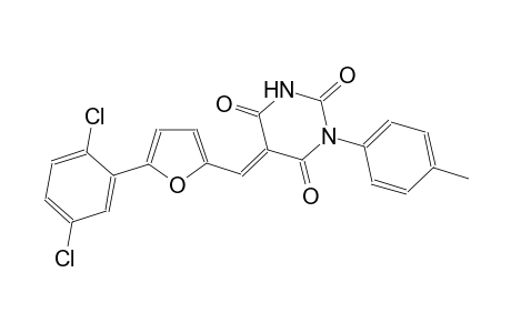 2,4,6(1H,3H,5H)-pyrimidinetrione, 5-[[5-(2,5-dichlorophenyl)-2-furanyl]methylene]-1-(4-methylphenyl)-, (5E)-