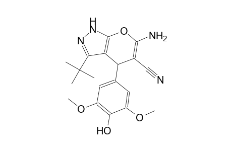 pyrano[2,3-c]pyrazole-5-carbonitrile, 6-amino-3-(1,1-dimethylethyl)-1,4-dihydro-4-(4-hydroxy-3,5-dimethoxyphenyl)-