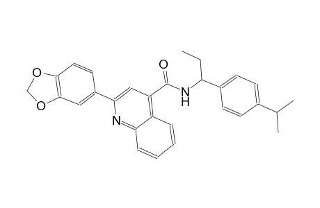 2-(1,3-benzodioxol-5-yl)-N-[1-(4-isopropylphenyl)propyl]-4-quinolinecarboxamide