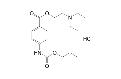 p-carboxycarbanilic acid, 2-(diethylamino)ethyl N- propyl ester, monohydrochloride