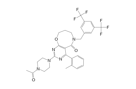 #1;KRP-103;2-(4-ACETYLPIPERADIN-1-YL)-6-[3,5-BIS-(TRIFLUOROMETHYL)-PHENYLMETHYL]-4-(2-METHYLPHENYL)-6,7,8,9-TETRAHYDRO-5H-PYRIMIDO-[4,5-B]-[1,5]-OXAZOCIN-5-ONE