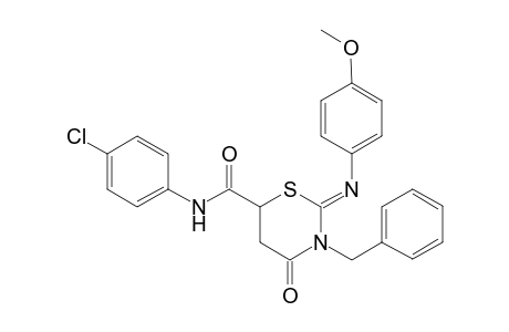 (2Z)-3-benzyl-N-(4-chlorophenyl)-2-[(4-methoxyphenyl)imino]-4-oxotetrahydro-2H-1,3-thiazine-6-carboxamide